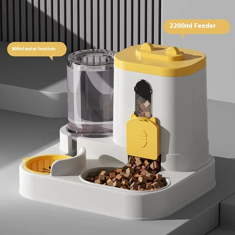 FF-6 Automatic Dog Cat Feeder and Water Dispenser Gravity Food Feeder and Waterer Set with Pet Food Bowl Universal Pet Products