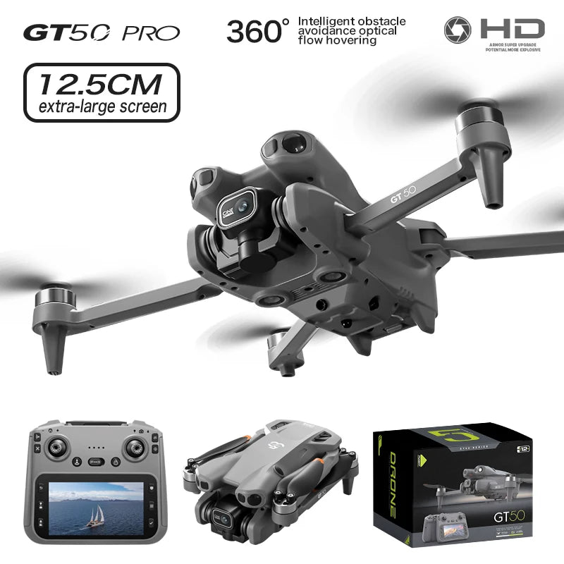 New Drone With 4K Dual Cameras 4.3-inch Screen Brushless Drone WiFi Professional Aerial Photography Mini Drones RC Quadcopter