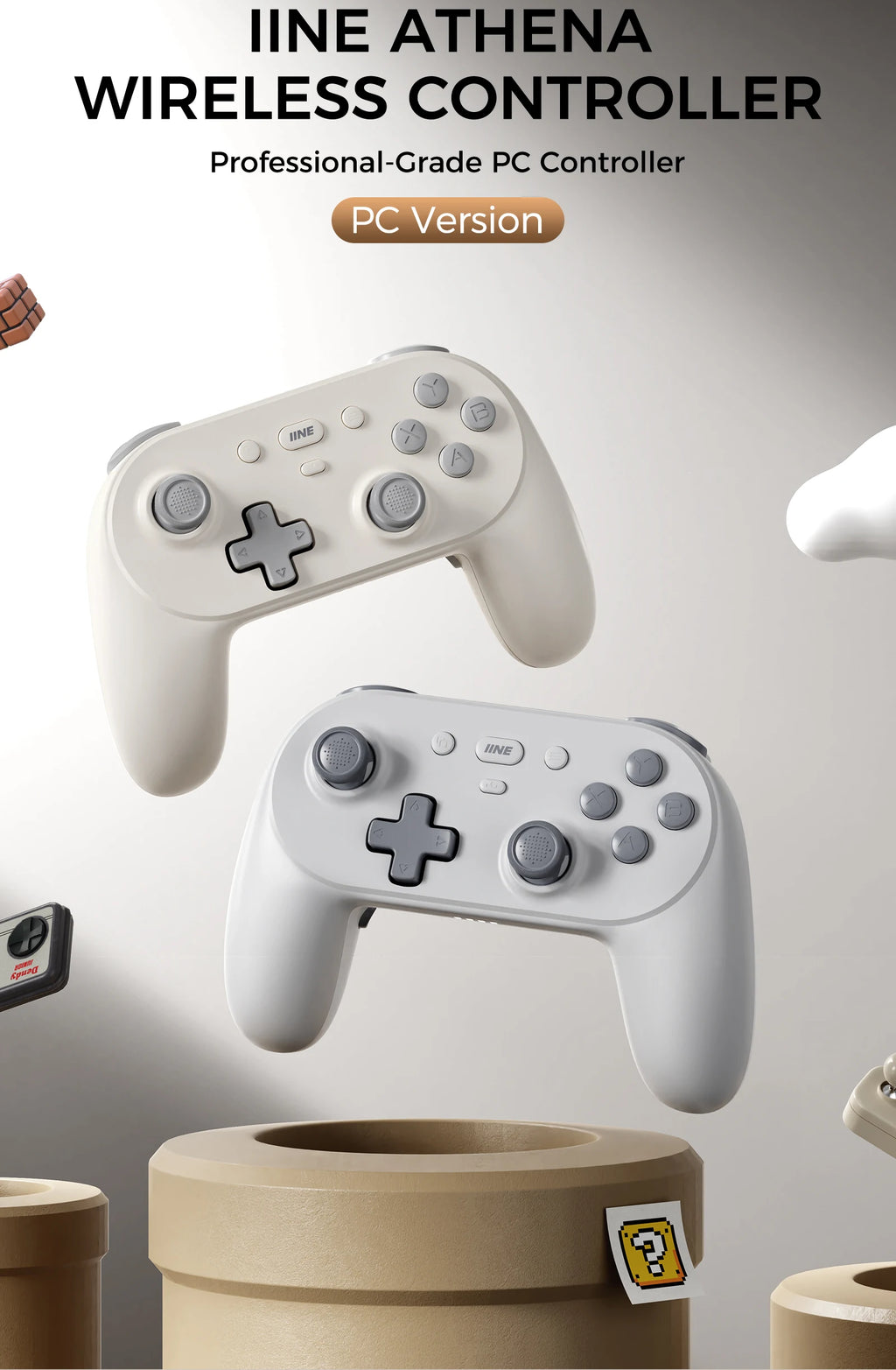 IINE PC/iOS/Android/Phone/Switch Wireless Controller , Hall Effect Triggers & Hall Effect Joysticks & 1000Hz Polling Rate
