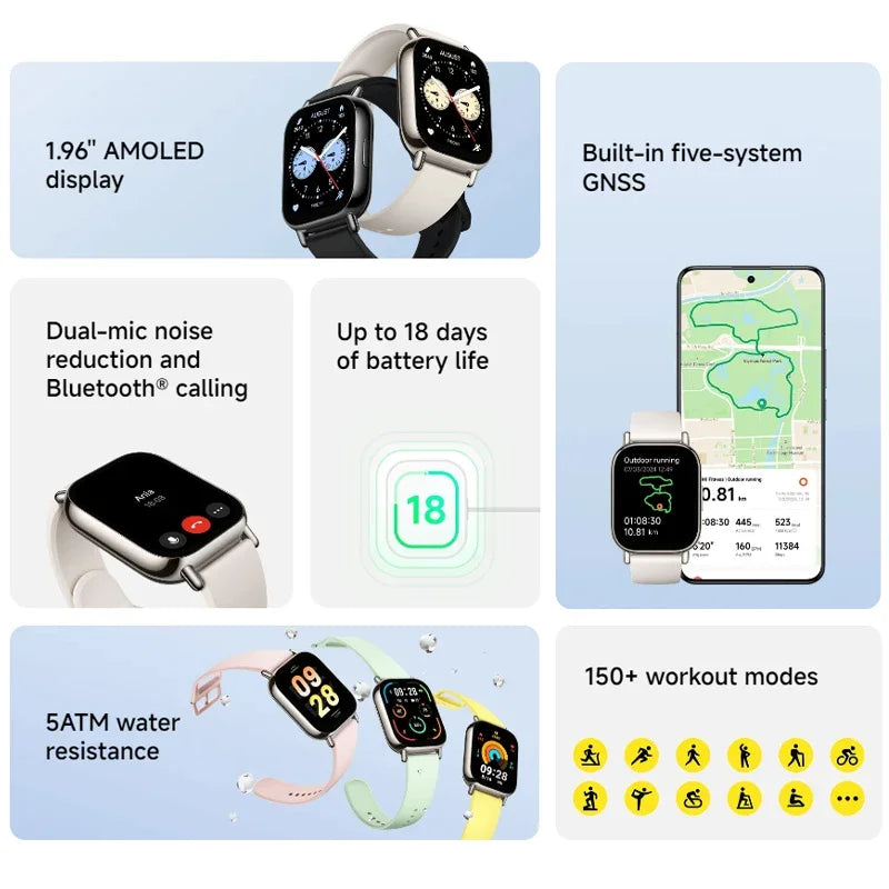 Xiaomi Redmi Watch 5 Lite Global Version 1.96'' AMOLED Screen Mi Smartwatch Bluetooth Calling GNSS 150+ Sport Modes  5ATM