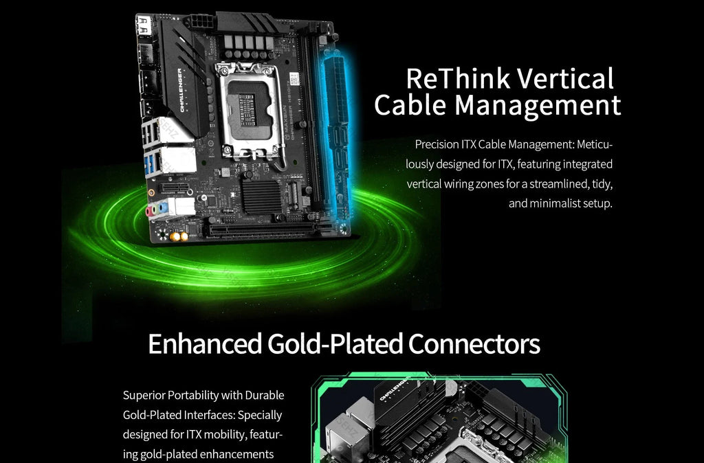 H610 ITX Motherboard Set With Core 12th/13th Gen CPU 2*16GB 32GB 3200Mhz DDR4 Memory Support 2LAN MS-Challenger DIY Kit