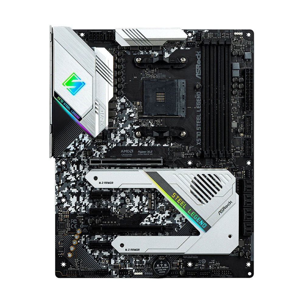 ASRock X570 STEEL LEGEND Motherboard Support 5500 5600 5600X 5700X 5700x3D 5800x3D CPU 4xDDR4 128GB AMD AM4 HDMI ATX Mainboard