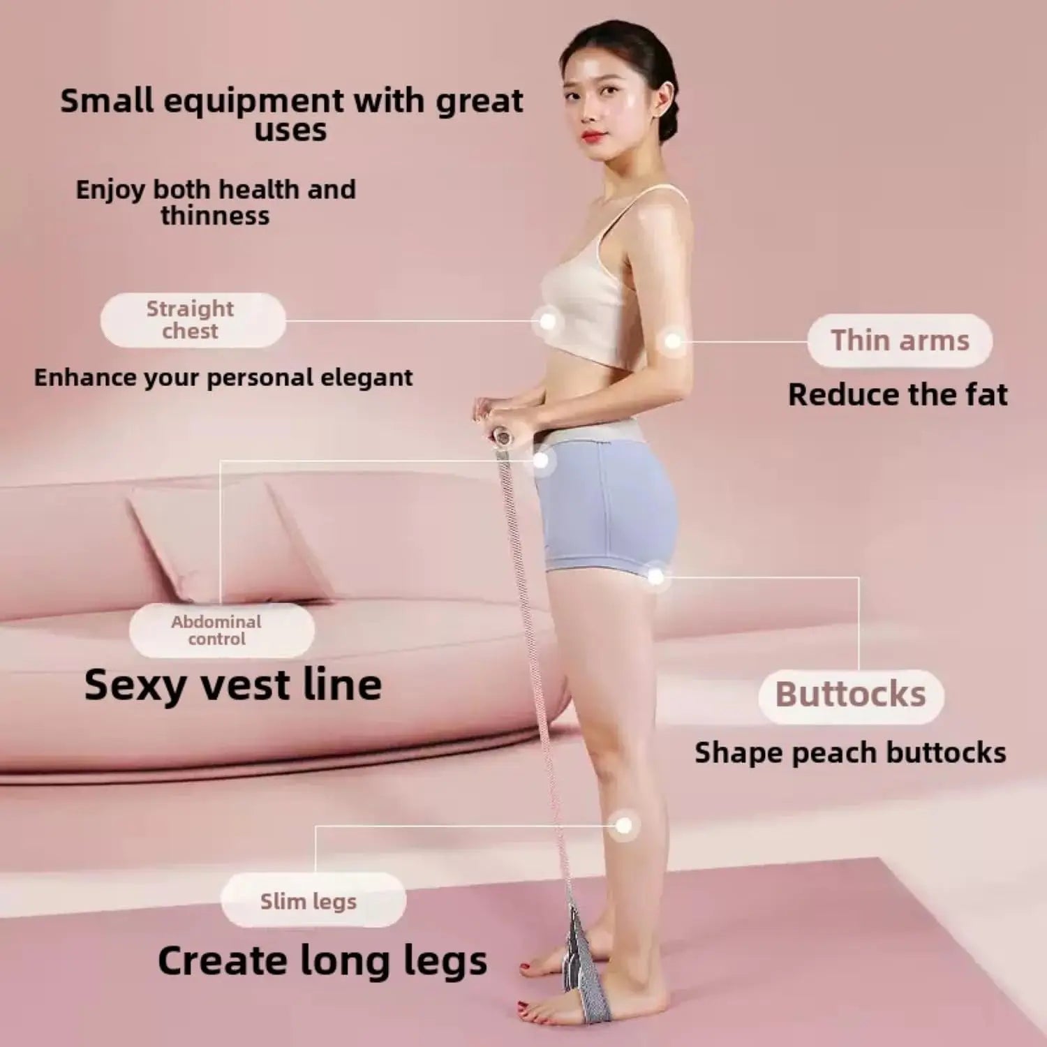 Yoga Resistance Band Anti-Broken Elastic Sit Up Pull Rope for Strength Training Portable Unisex Resistance Exercise Bands