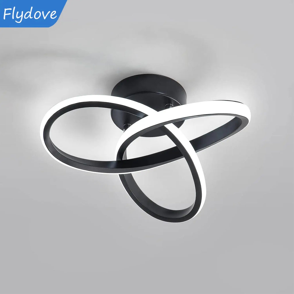 Modern LED Ceiling Light Trefoil Dimmable Black White Gold Lamp Bedroom Bedside Corridor Living Room Backgroud Home Indoor Decor