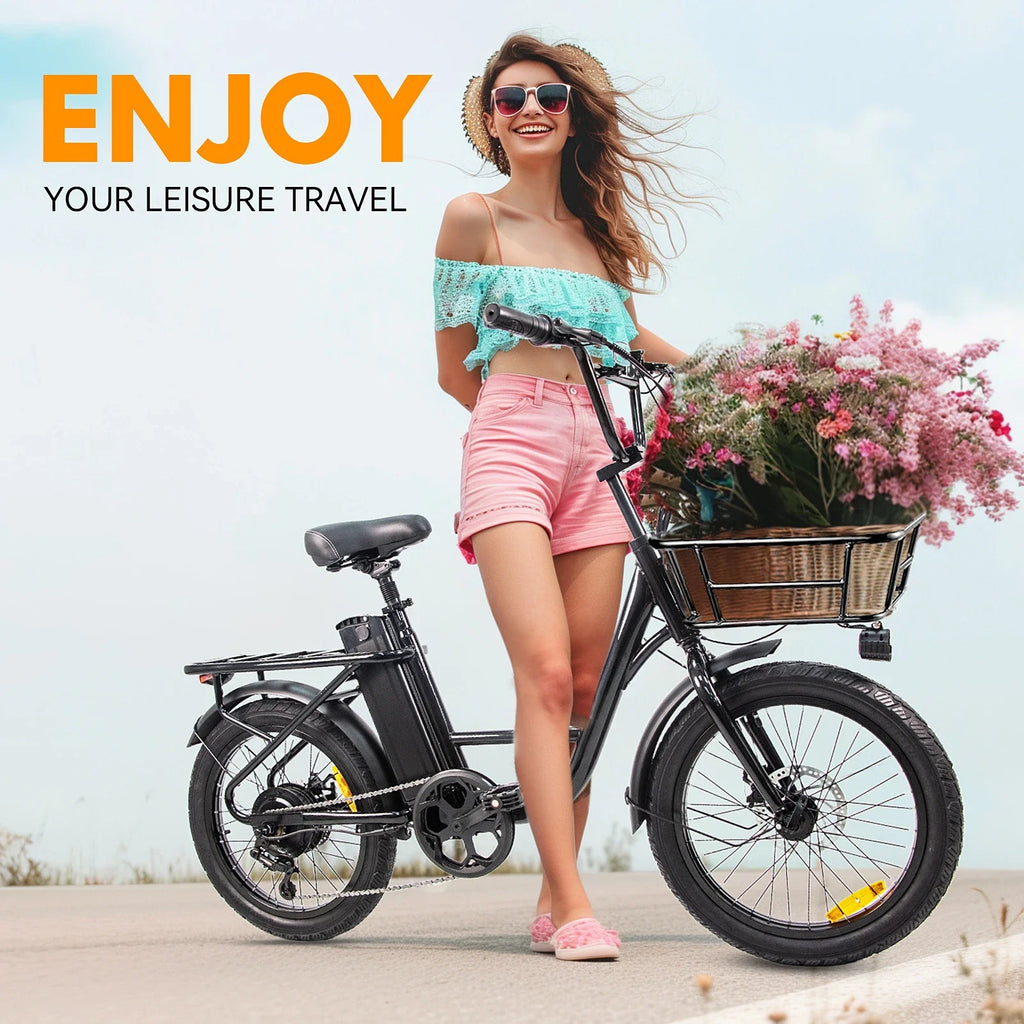 750W motor electric bicycle, 48V-10ah lithium battery outing life travel 20-inch durable urban commuting E-Bike