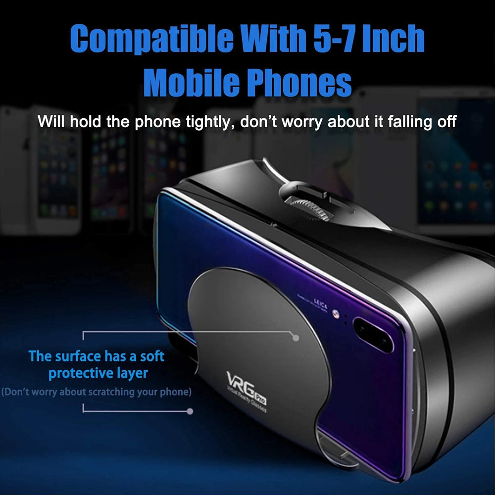 3D VR Headset Box Virtual Reality Helmet with Remote Control Smart Viar Goggles Devices For 5-7inch Cell Phone Smartphones