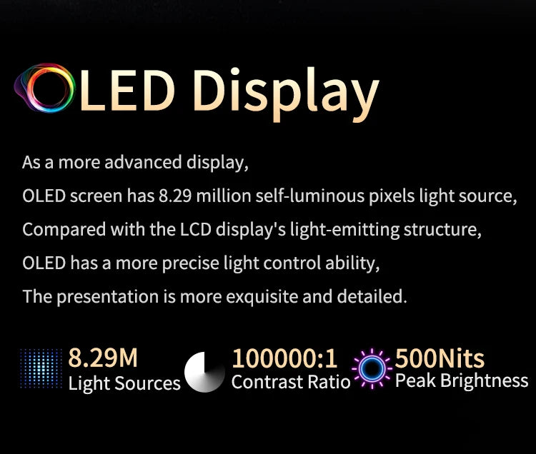 14'' 4K OLED Portable Monitor 16:10 3840*2400p 500Nits USB-C HDMI-Compatible External Gaming Monitor for PS5 Switch Laptop MacOS