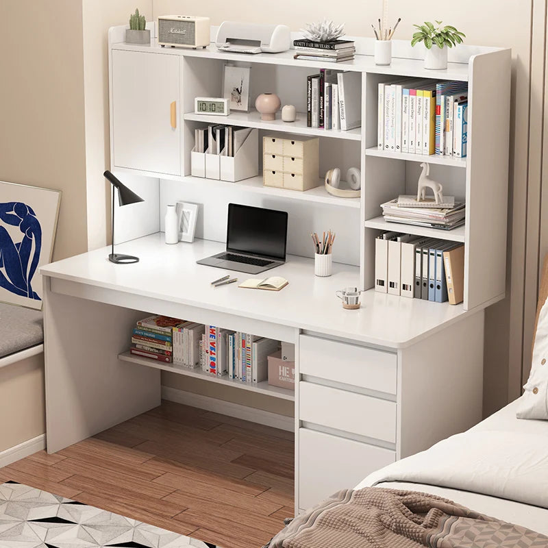 Desktop Computer Desk Desk Bookshelf Integrated Simple Office With Bookcase Combination Bedroom Student Writing Desk