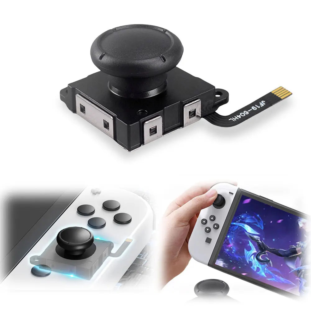 Hall Sensing Joystick Higher Sensitivity Hall Effect Joystick 3D Analog Stick Sensor Potentiometer Module for Switch/OLED/Lite