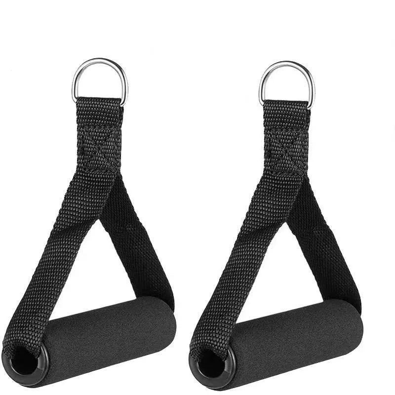 Fitness Resistance Bands Handles Gym Anti-slip Grip Strong Nylon Webbing Grip Puller Handle Heavy Duty Cable Machine Workout