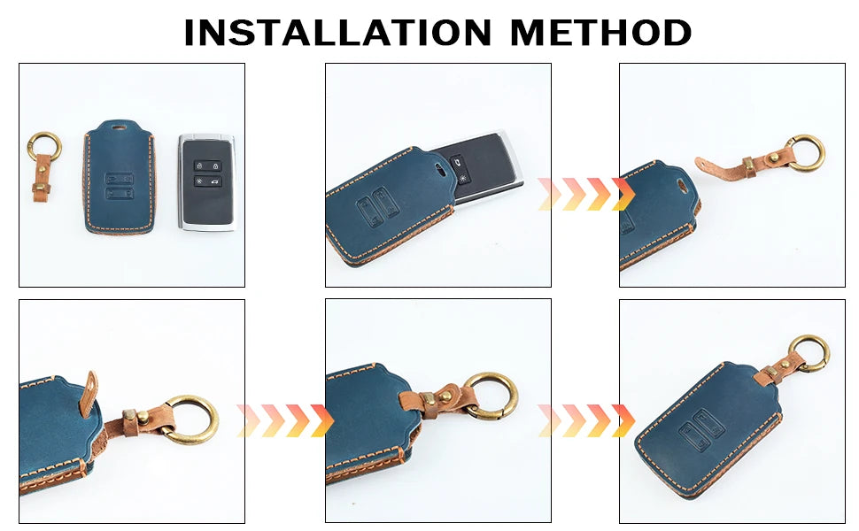 Key Fob Cover Leather Car Key Cover with Keychain for Renault Clio Espace 5 Master Bus Talisman Megane USW Fluence Duster Megan