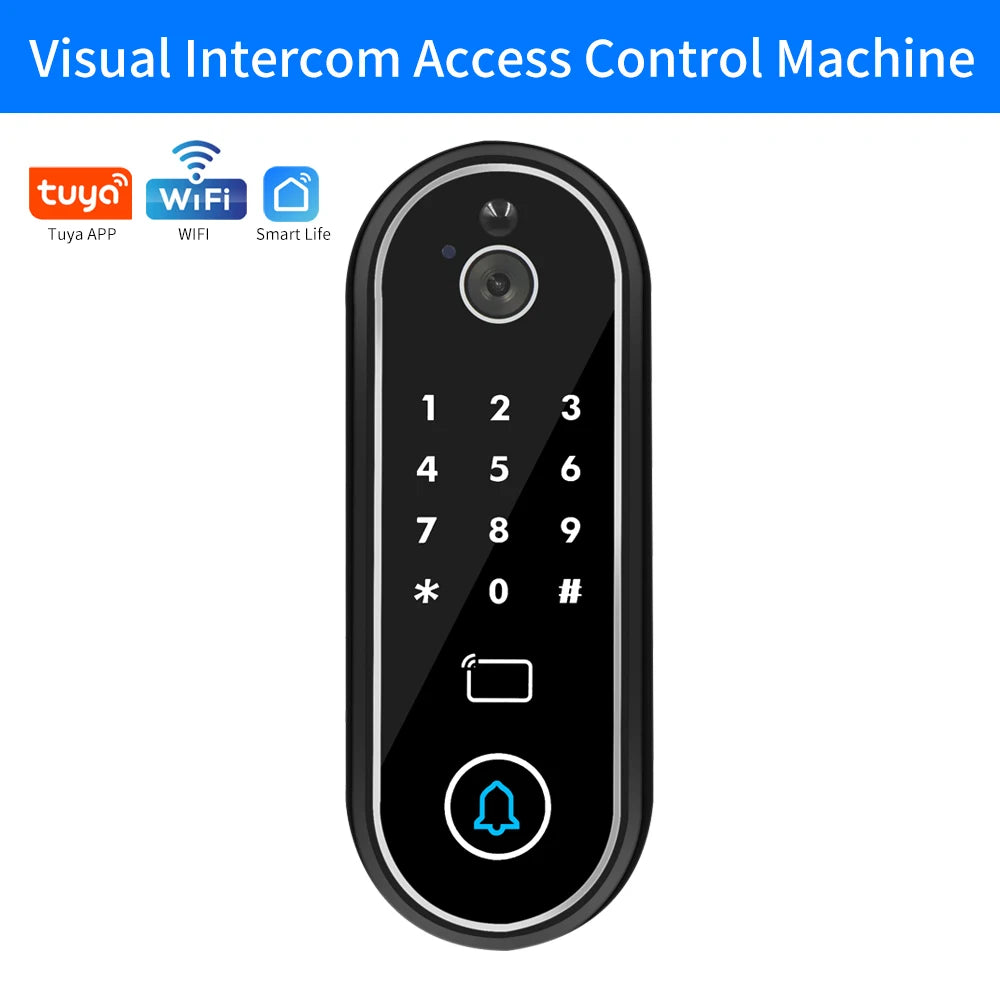 1080P Tuya Smart Doorbell Wifi Video Intercom with Motion Detection Unlock by Remote Control RFID Card NFC APP Access Control