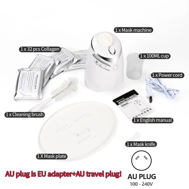 DIY Mini Face Mask Maker Automatic Vegetable Natural Collagen Fruit Face Mask Machine Skin Care Brush wtih 10Pcs Mask Molds