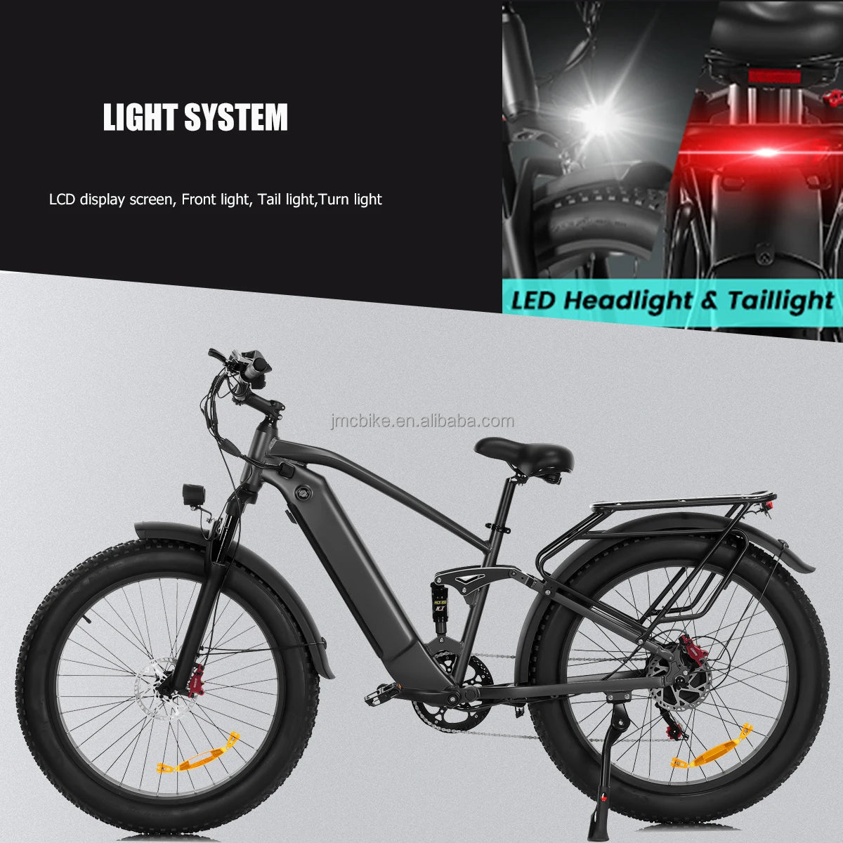 All Terrain 26-Inch Wheel Size Electric Hybrid Bike Steel Frame 1000W E-Bicycle Shimano Lithium Fat Tire Mountain Bike