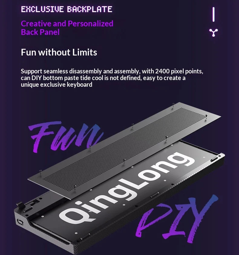 SKN Qinglong Mechanical Keyboard Gaming Custom Wireless Tri Mode Dual 8K Composite Carbon Fiber RGB Backlit Suspension Office