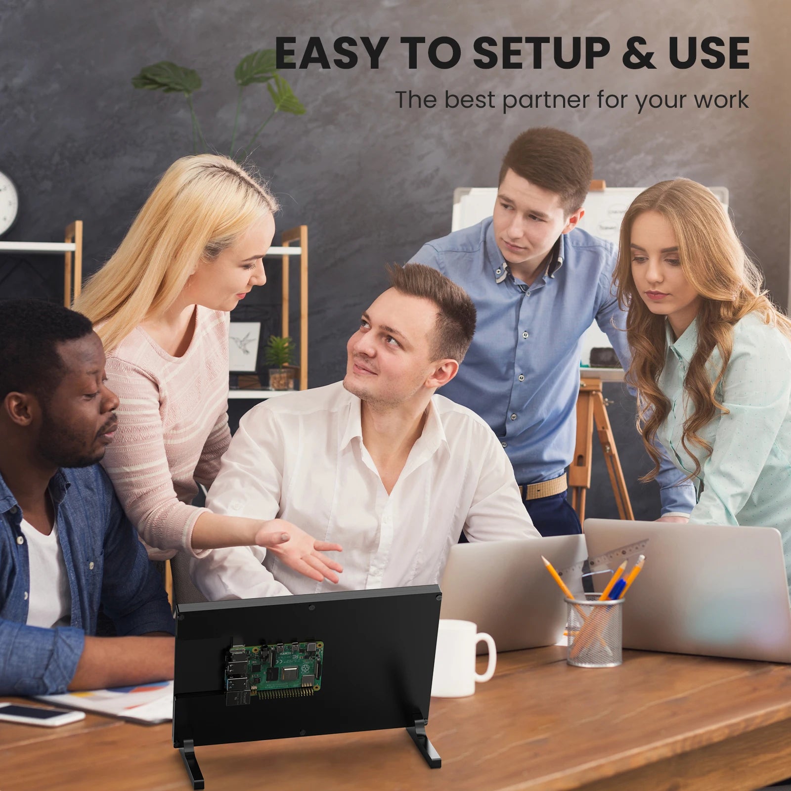 Miktver Small 10.1" Capacitive 10 Points Touch Monitor With Stand 1280x800P Raspberry Pi Display Plug&Play For Laptop Win 7/8/10