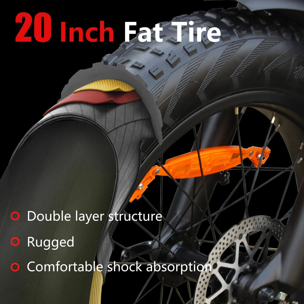 HUANCI Q3 Mountain electric bike 2000W 57KM/H electric dirt bike 48V 20AH Electric bicycle Ebike 20Inch fat tire Off-Road e bike