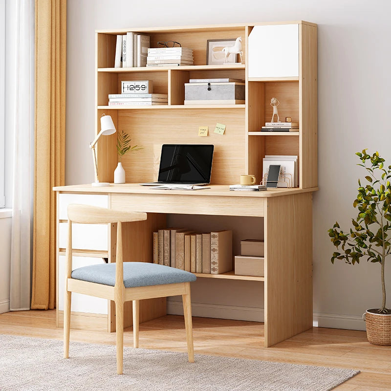 Desktop Computer Desk Desk Bookshelf Integrated Simple Office With Bookcase Combination Bedroom Student Writing Desk