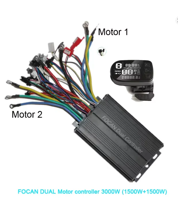 48V 60V 3000W Dual Drive Motor Controller Double Two 2 pcs brushless speed driver For E Bike Scooter 36V 48V 60V 72V