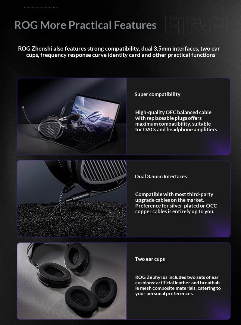Asus ROG Kithara HIFIMAN Limited Edition Headphones Open Back Over Ear Planar Magnetic Wired Headphones 100mm Diaphragm Unit
