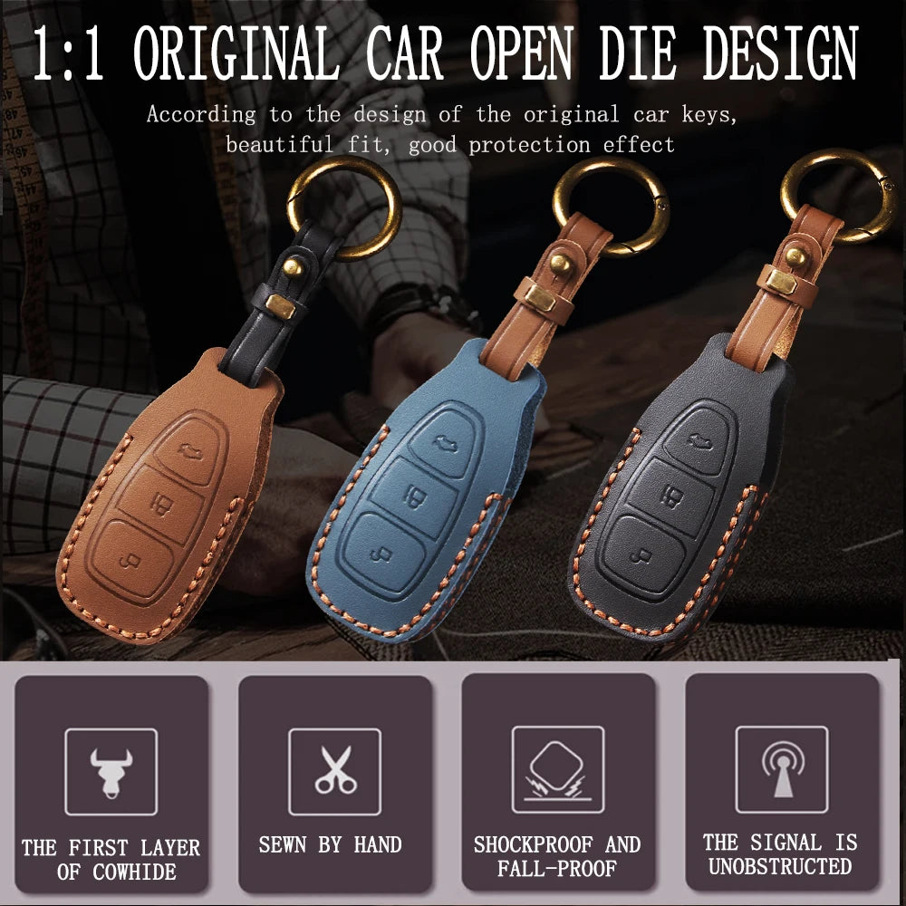 Car Key Case Cover For Ford Fiesta Focus Mondeo Ecosport Kuga Fob Remote Key Case Protector Accessories Holder Shell Keychain
