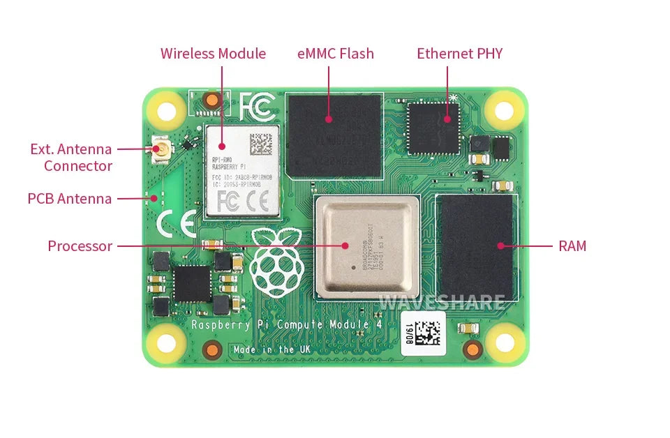 Raspberry Pi CM4 1GB/2GB/4GB/8GB RAM BCM2711 quad-core CortexA7264 Rpi ComputeModule 4 4GB/8GB/16GB/32GB EMMC Wifi Optional