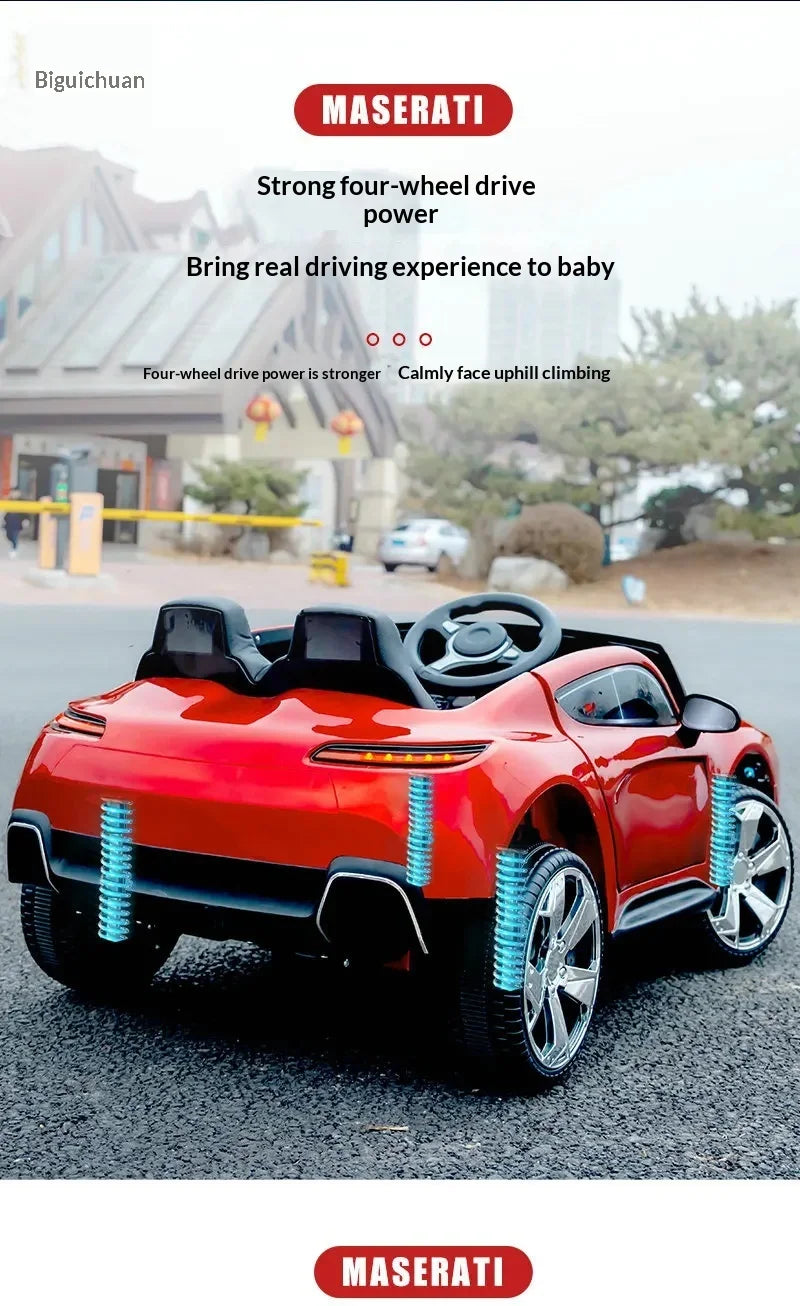 12V Big Battery 4 Drive Load 50KG New Children's Electric Vehicle Remote Control Charging Baby Toy Car Seatable Carriage