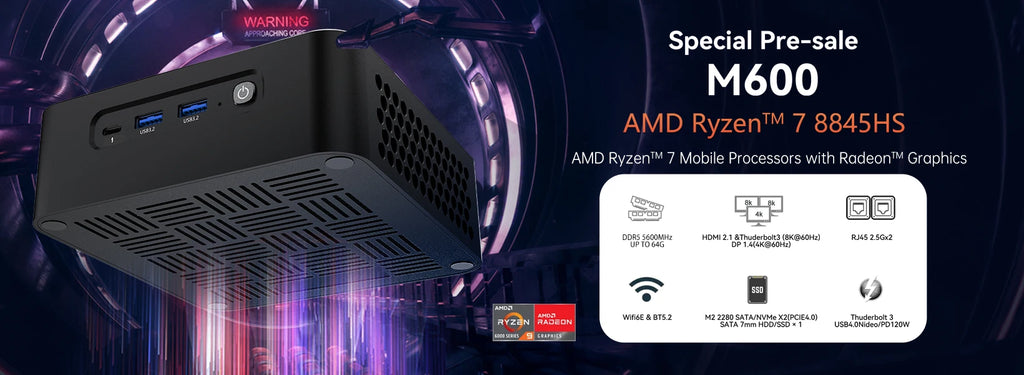 MOREFINE Mini Pc Gamer CPU Ryzen 9 8945HS AMD R7 8845HS R7-8745HS R5-8645HS 2.5G LAN Windows11PRO Desktop Computador Gaming PC