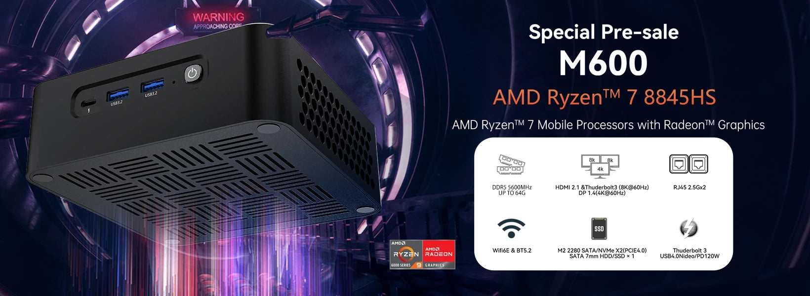 MOREFINE Mini Pc Gamer CPU Ryzen 9 8945HS AMD R7 8845HS R7-8745HS R5-8645HS 2.5G LAN Windows11PRO Desktop Computador Gaming PC