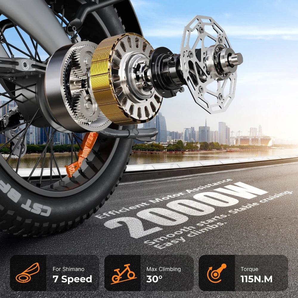 HX Q3 All-Terrain Electric bike 48V 20Ah electric bike 20 Inch Fat Tire ebike 2000W Electric bicycles electric dirt bike e bike