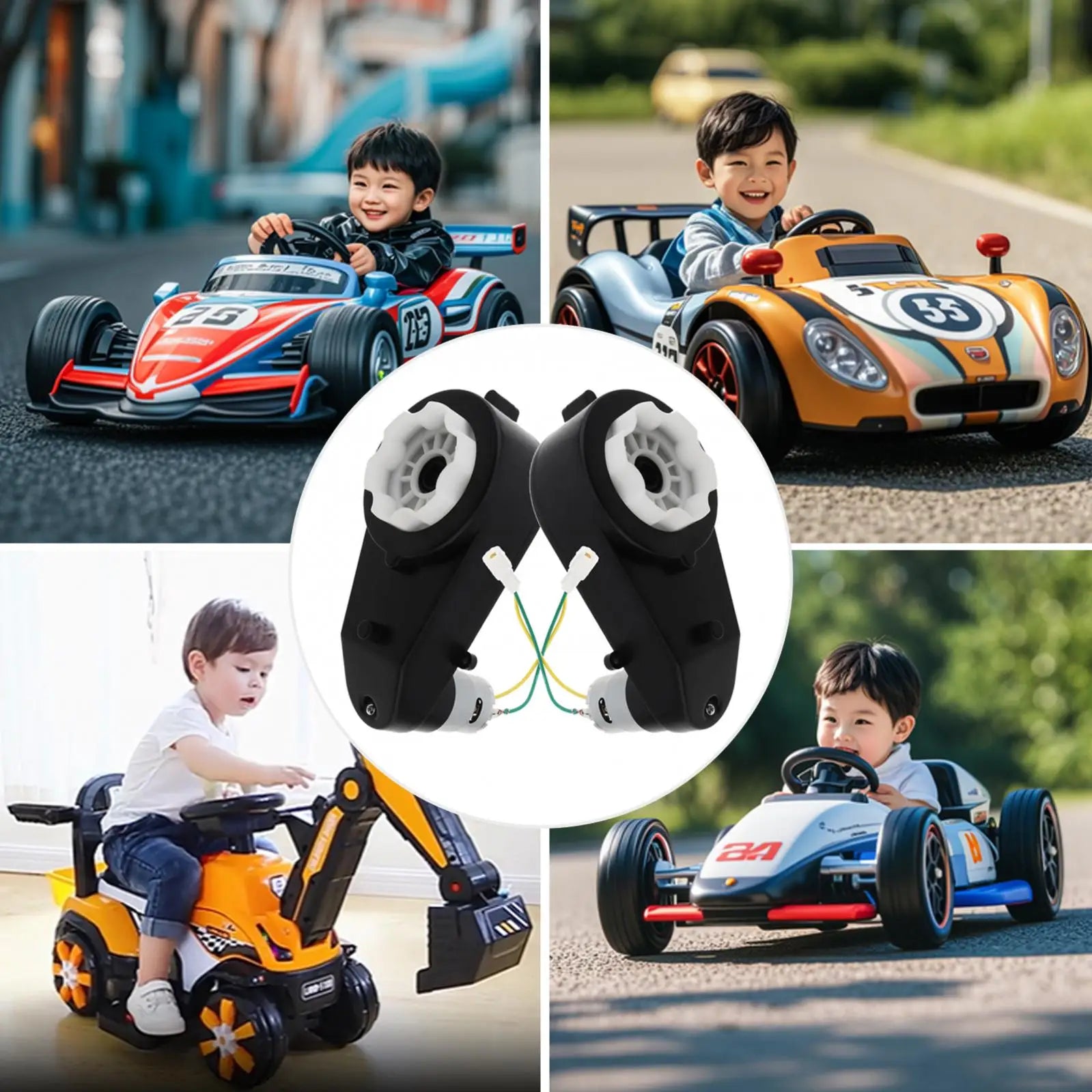 2pcs RS555 Kids Ride On Toys Car Motor Gearbox 24V 18000-40000RPM Car Wheels Gearbox High Speed DC Motor for Remote Control Car