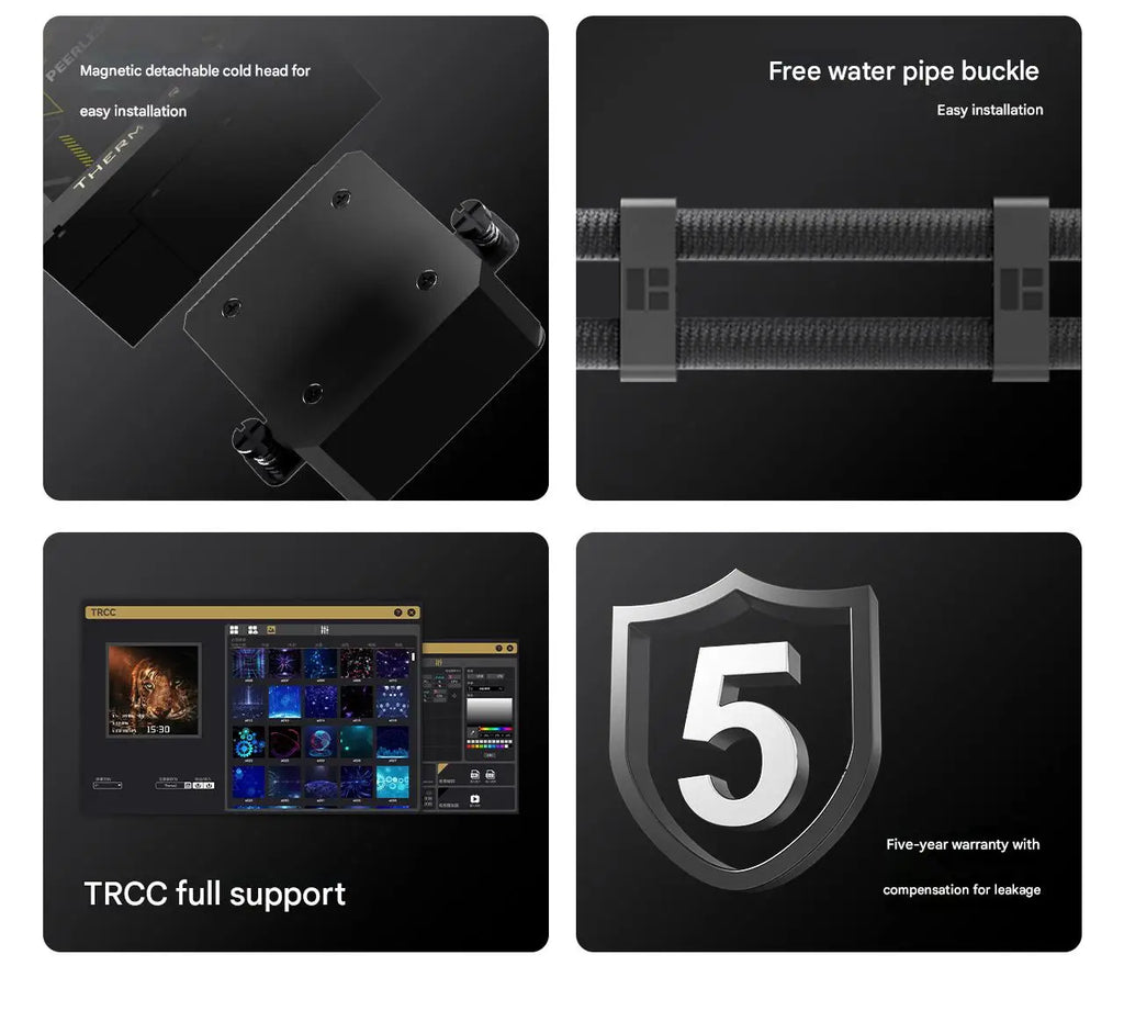 Thermalright PEERLESS VISION 360 UB ARGB All-In-One Liquid CPU Cooler, DIY Theme/With 3.95-Inch Display for LGA 1851/AM5/AM4