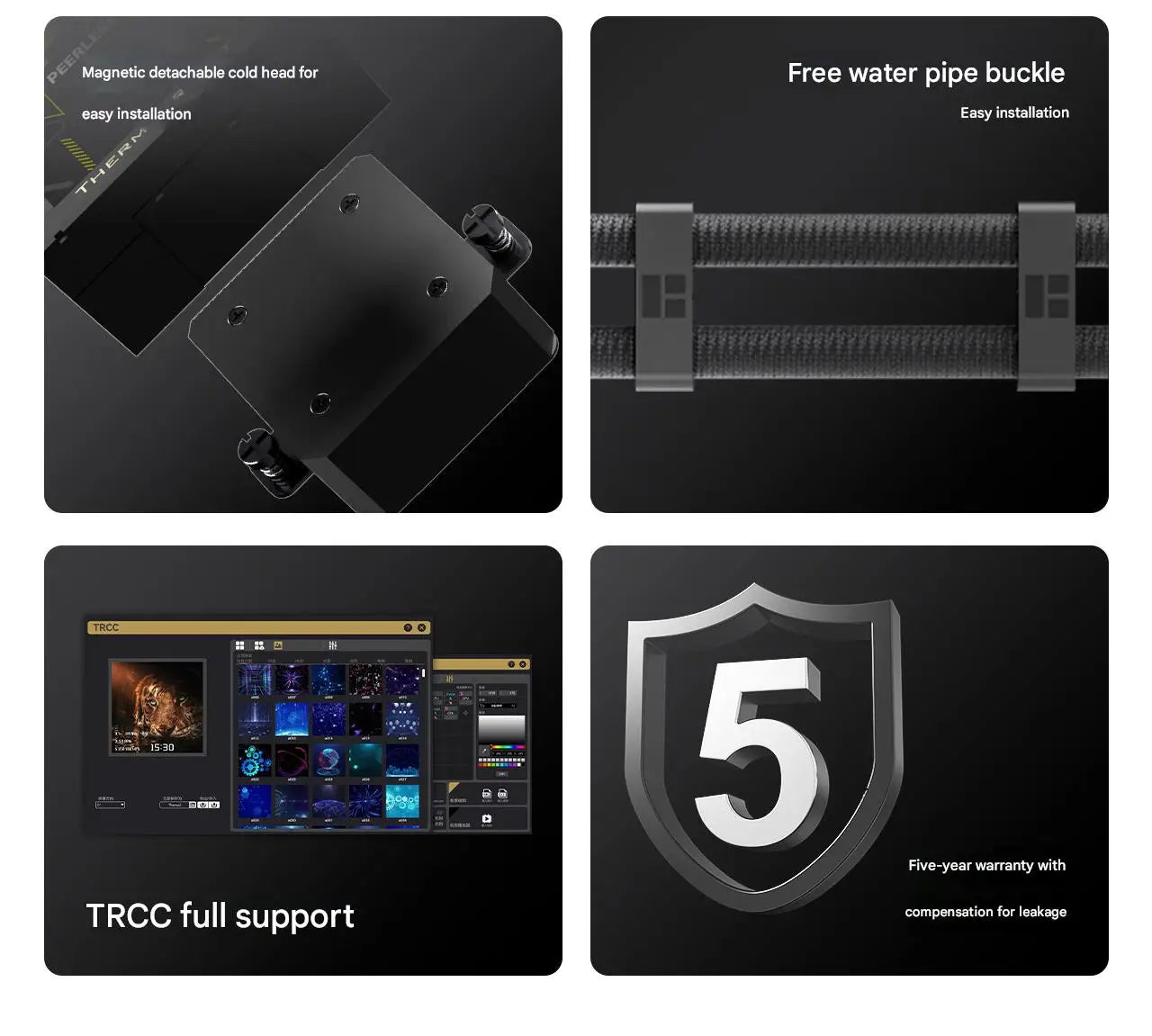 Thermalright PEERLESS VISION 360 UB ARGB All-In-One Liquid CPU Cooler, DIY Theme/With 3.95-Inch Display for LGA 1851/AM5/AM4