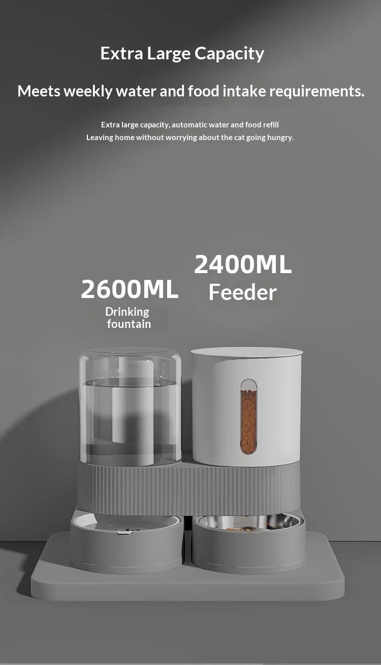Large Capacity Automatic Pet Feeder and Water Dispenser All in One Dog Cat Bowl Smart Gravity Food Water Bowl for Pets