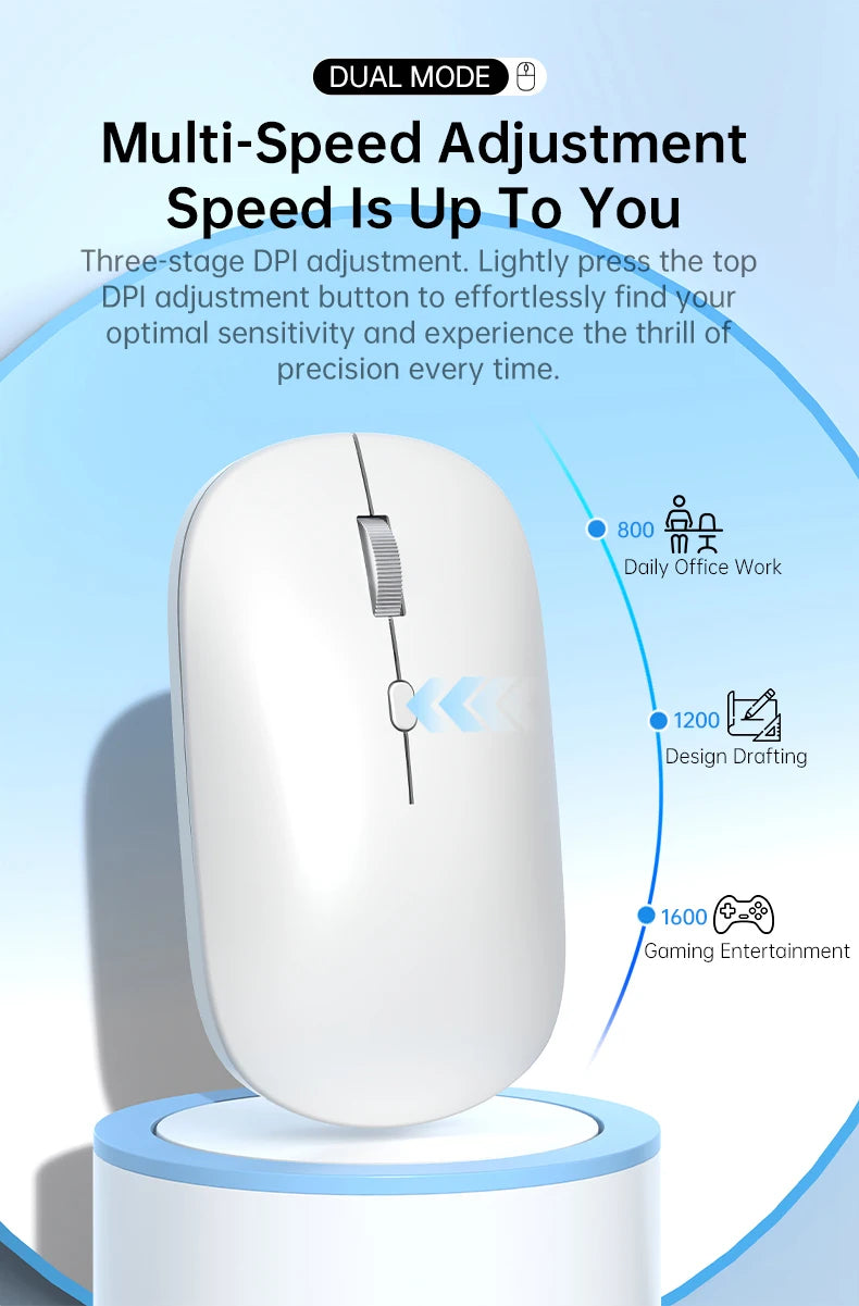 Wireless Mouse Bluetooth-compatible Mouse 2.4G Dual Modes Ergonomic Computer Mice For Laptop iPad Tablet PC Office Gaming Mouse