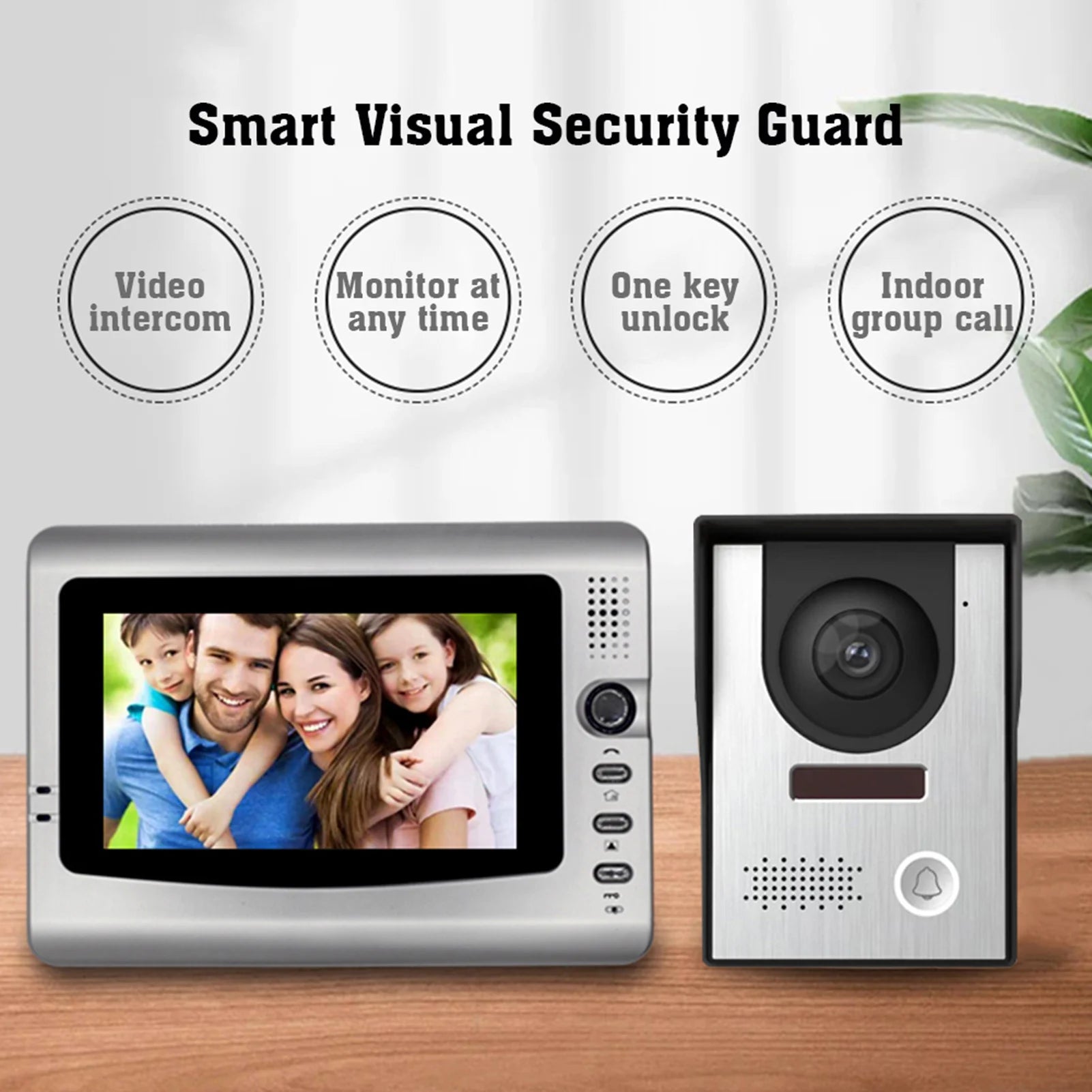 7”Smart Video Wired Video Door Phone System Visual Intercom Doorbell Indoor Monitor and Outdoor Camera support Unlock Infrared