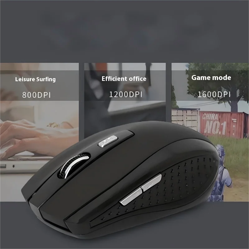 2.4G wireless mouse, portable battery-powered office mouse, supports adjustable DPI, suitable for laptops