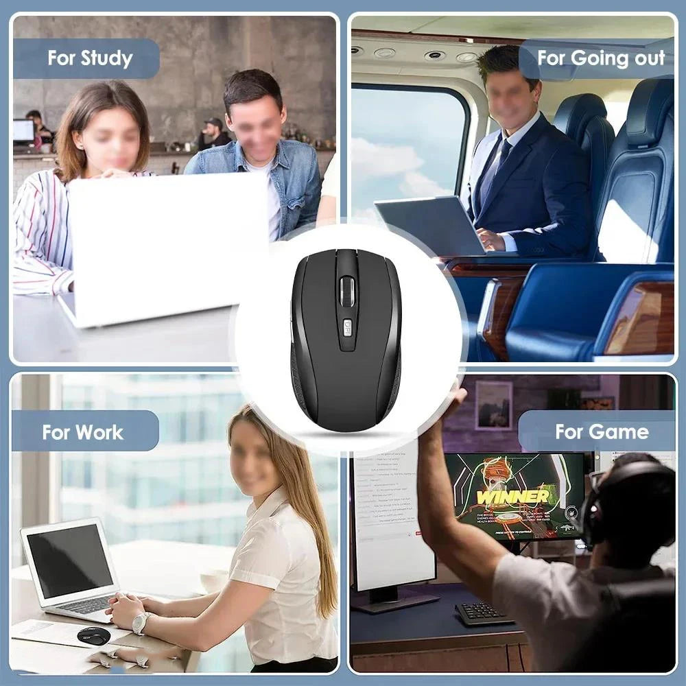 Wireless Mouse Silent Mouse 2.4G Portable Mobile Optical Office Mouse Adjustable 800/1200/1600 DPI For Notebook Laptops Computer