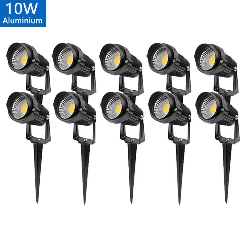 LED Garden Lawn Lamp 5W 10W 15W Outdoor Waterprof IP65 220V110V12V24V Landscape Spike Bulb Garden Path COB Lawn Spotlights
