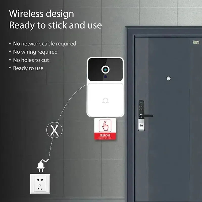 WIFI Video Doorbell Camera Smart Home Security Wireless Night Vision HD Door Bell Two Way Intercom Voice Change For Home