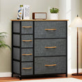 YITAHOME 7-Drawer Fabric Dresser - Steel Frame & Wood Top w/Easy-Pull Bins, Storage Organizer for Bedroom, Living Room, Closet