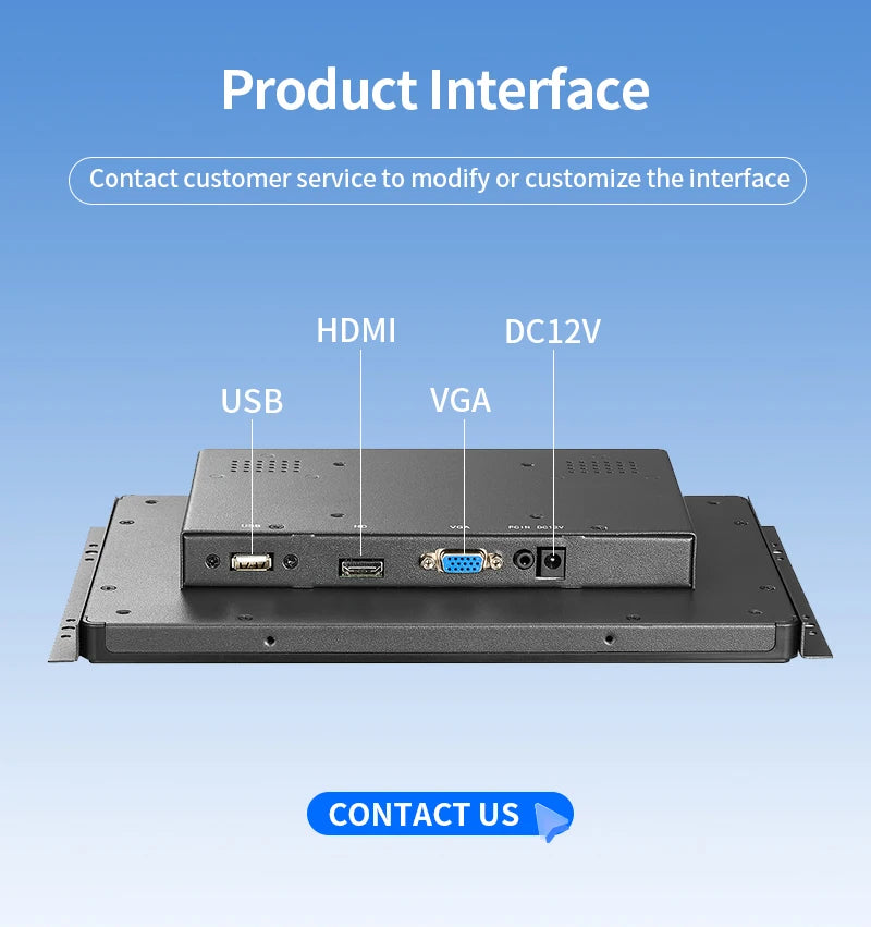15.6 Inch 1000 Nits Flat True Capacitive Touch Screen Monitor 1920*1080 Open Frame Industrial Waterproof Display With VGA HDMI