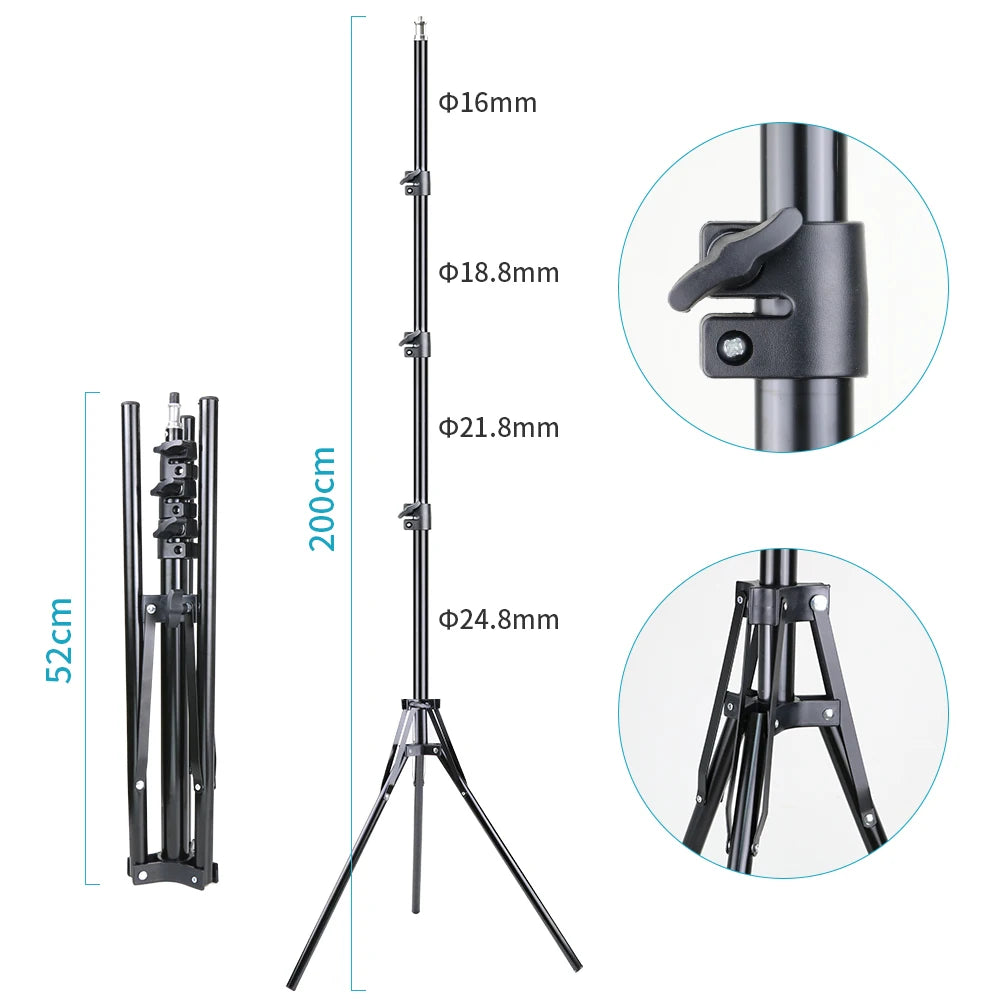 LED Photo Studio Light For Youbute Makeup Lighting On Camera Portable Video Recording Photography Panel Lamp 2700K-7500K