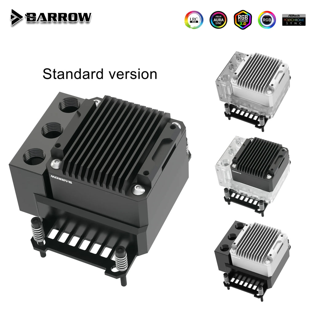 Barrow CPU Water Block with Integrated Pump Reservoir POM/Acrylic CPU Cooler for AMD AM3 AM4 AM5/INTEL 1700 1200 115X X99 Socke