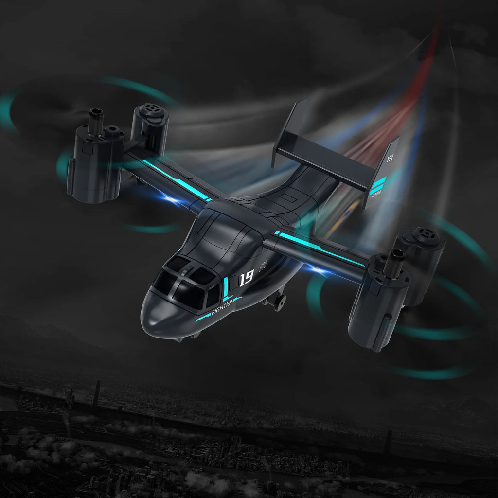 Remote Control Helicopter Drone 480P Camera Fighter UAV Land Air Mode Aircraft Brushless RC Drones for Children Kids Plane Toys
