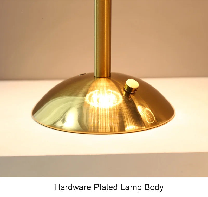 Nordic Crystal Rechargeable Table Lamp LED Bar Lamp Touch Dimmable Golden Desk Lamp Living Room Bedroom Hotel Lamp Bedside Lamp