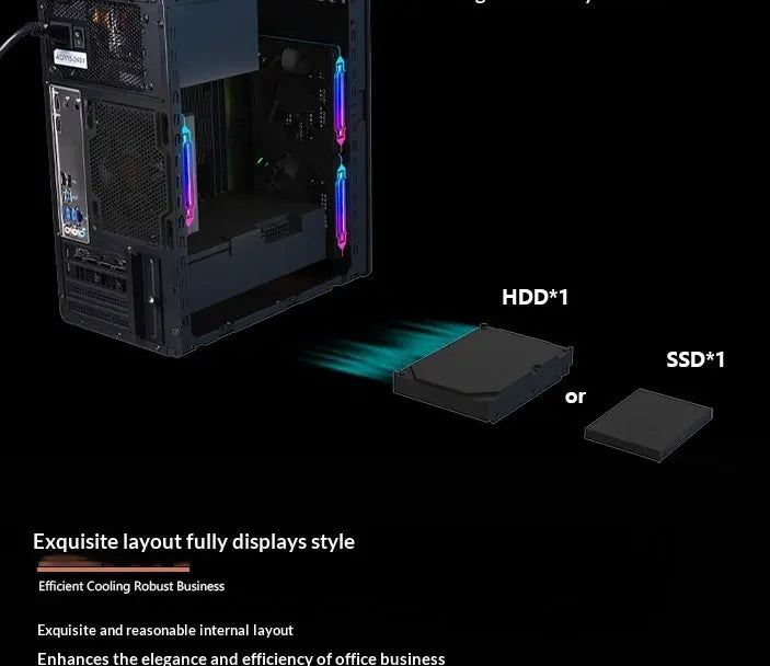 WJCOOLMAN Craftsman Series Home-type Desktop computer with small chassis Supports M-ATX motherboard