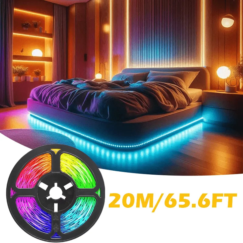 12LEDs/M LED Light Strip with Adhesive Adjustable Brightness RGB Color Changing Lights RGB Lighting USB 5V RGB LED Lights