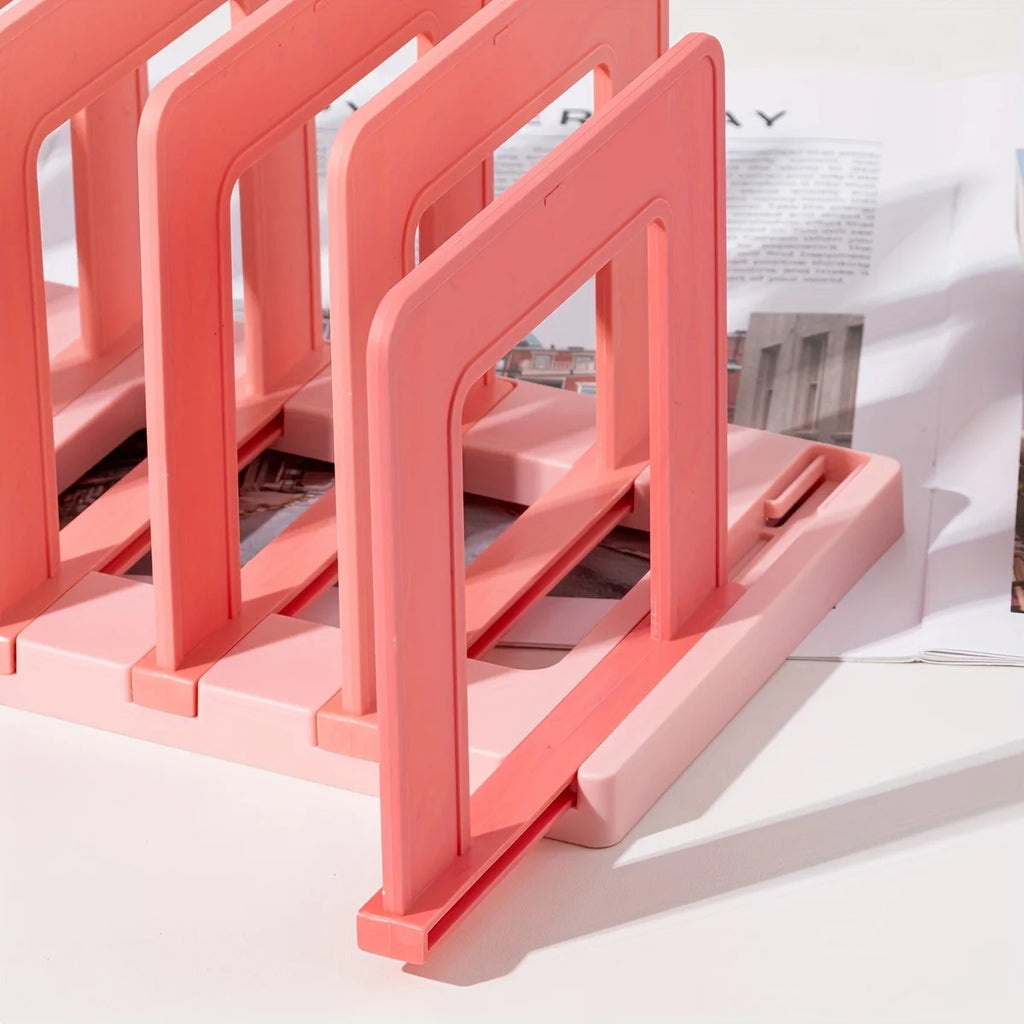 Desktop Book Stand Organizer - Durable PP Material, Ideal for Students & Office Use