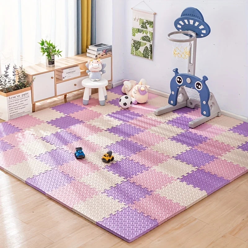 30*30cm Sports Gym Mat Protection EVA Leaf Grain Floor Mats Yoga Fitness Non-Slip Splicing Rugs Thicken Shock Room Workout